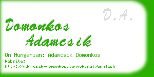 domonkos adamcsik business card